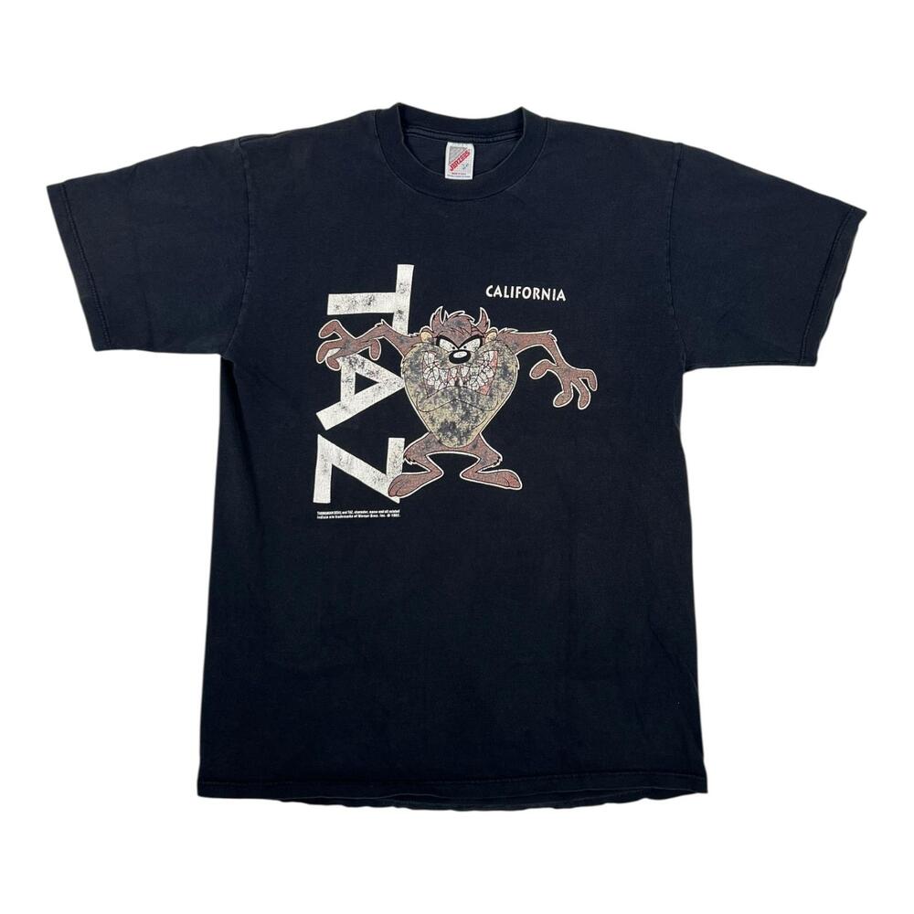 Vintage Taz Looney Tunes T-Shirt Size L Black California 1992 USA 90s